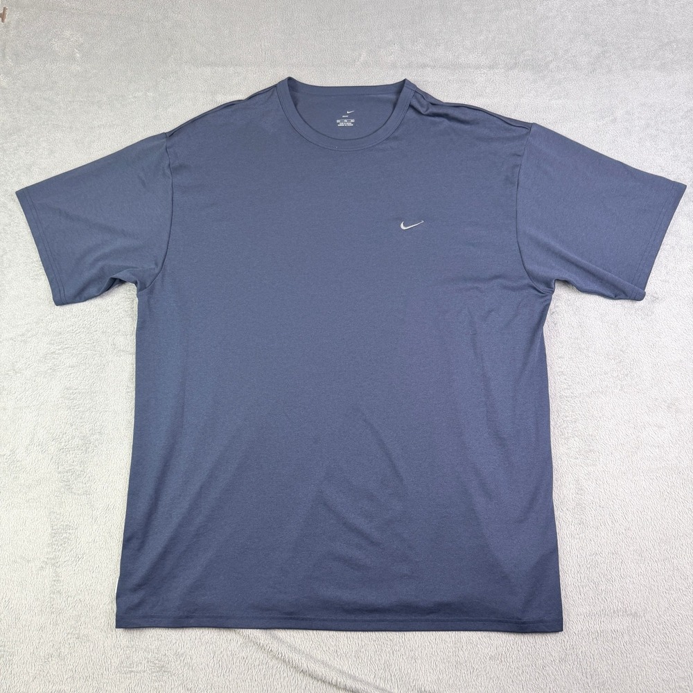 Nike Dri-FIT Mens XXL T-Shirt Navy Blue Short Sleeve Training Gym Tee H5JOM